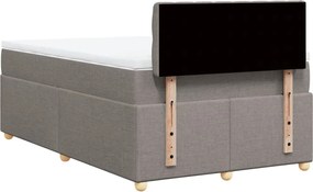 vidaXL Κρεβάτι Boxspring με Στρώμα Taupe 120x200 εκ. Υφασμάτινο