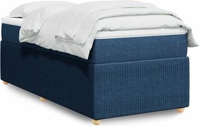vidaXL Κρεβάτι Boxspring με Στρώμα Μπλε 80x200 εκ. Υφασμάτινο