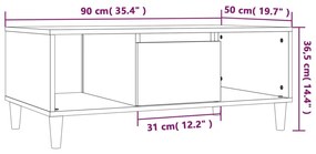 Τραπεζάκι Σαλονιού Sonoma Δρυς 90x50x36,5 εκ. Επεξεργασμ. Ξύλο - Καφέ