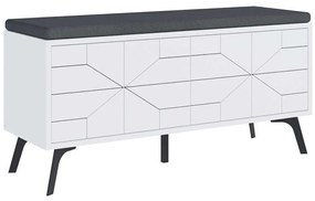 Παπουτσοθήκη Dune Bench 855DTE5123 107x35x55cm White Μοριοσανίδα, Μέταλλο