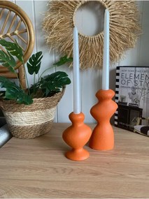 Stewehome Σετ 2 τεμαχίων μοντέρνων κυματιστών κηροπήγιων από μπετόν 21x9.5 cm