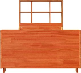 vidaXL Κρεβάτι Βιβλιοθήκη Χωρίς Στρώμα Καφέ 100x200 εκ Μασίφ Πεύκο