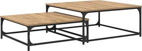 vidaXL Τραπεζάκι σαλονιού 2 pcs Artisan Oak 80 x 80 x 35 cm