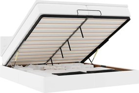 vidaXL Οθωμανικό κρεβάτι με στρώματα Λευκό 200x200cm Faux Leather
