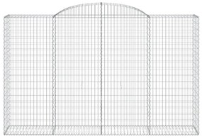 vidaXL Συρματοκιβώτια Τοξωτά 4 τεμ. 300x50x180/200 εκ. Γαλβαν. Ατσάλι