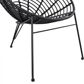 Καρέκλα - Πολυθρόνα ALLEGRA C5458.02 Μεταλλική με Wicker Μαύρο Τύπου Φωλιά 73x83x86Υ εκ. 73x83x86 εκ.