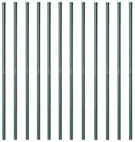 vidaXL Πό posts φράχτη 12 pcs Πράσινο 200 cm