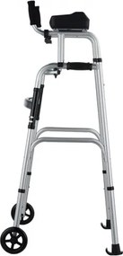 VEVOR 2 in 1 Folding Walker with Armrest Pads &amp; 5" Solid Wheel Height Adjustable