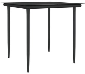 vidaXL Σετ Τραπεζαρίας Κήπου 5 τεμ. Συνθ. Ρατάν / Ατσάλι με Μαξιλάρια