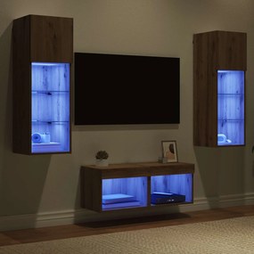 vidaXL Βάσεις τηλεόρασης 4 pcs Μαύρη Οξυά Επεξεργασμένο ξύλο