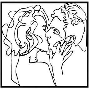 Διακοσμητικό Τοίχου Kiss Me 279ENZ1881 64x60cm Black Wallity Μέταλλο