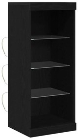 vidaXL Πλαϊνό γραφείο Μαύρη δρυς 41 x 37 x 100 εκ Επεξεργασμένο ξύλο