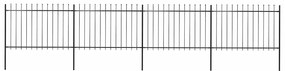 vidaXL Κάγκελα Περίφραξης με Λόγχες Μαύρα 6,8 x 1,2 μ. από Χάλυβα