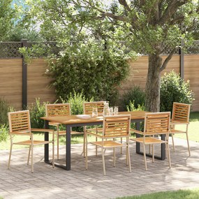 vidaXL Σετ Τραπεζαρίας Κήπου 7 pcs Μπεζ 200 x 90 x 75 cm