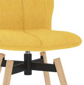 vidaXL Καρέκλες Μπαρ Περιστρεφόμενες 2 τεμ Κίτρινες Υφασμάτινες