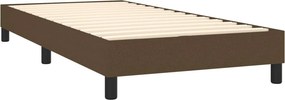 vidaXL Κρεβάτι Boxspring με Στρώμα Σκούρο Καφέ 90x190 εκ. Υφασμάτινο
