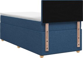 vidaXL Κρεβάτι box spring με στρώμα Μπλε 90 x 190 cm Ύφασμα