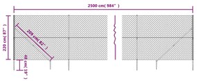 Συρματόπλεγμα Περίφραξης Ασημί 2,5 x 25 μ. με Καρφωτές Βάσεις - Ασήμι