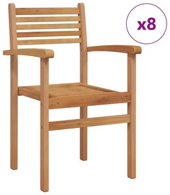 vidaXL Καρέκλες κήπου που σωριάζονται 8 pcs Καφέ 55.5 x 55.5 x 90 εκ.