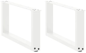 Πόδια Τραπεζιού Σαλονιού σε Σχήμα U 2 τεμ. Λευκά 60x(30-31) εκ. Ατσάλι