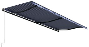 vidaXL Τέντα Συρόμενη Αυτόματη Μπλε / Λευκό 600 x 300 εκ.