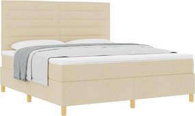 vidaXL Κρεβάτι με ελατήρια με στρώμα Κρεμ 180 x 200 cm ύφασμα