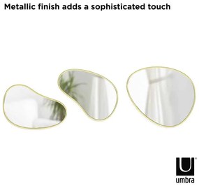 Σετ 3 καθρέπτες Umbra Hubba Pebble Brass (2x20x28)+(1x31x26)
