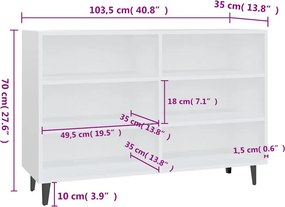 vidaXL Ραφιέρα Λευκή 103,5x35x70 εκ. από Επεξεργασμένο Ξύλο