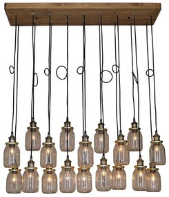 Φωτιστικό Οροφής - Ράγα HL-2247J-18P 77-2822 Spica Black Mat Homelighting Wood, Glass