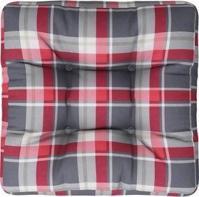vidaXL Μαξιλάρι Παλέτας Γκρι Καρό Υφασμάτινο