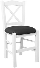 Καρέκλα Metro Ρ967,Ε8Τ 43x47x88cm White-Black Wood,PU
