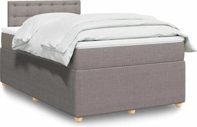 vidaXL Κρεβάτι Boxspring με Στρώμα Taupe 120x190 εκ. Υφασμάτινο
