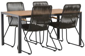 Σετ Τραπέζι και καρέκλες Dallas 3614, Polyξύλο, Σχοινί, Μέταλλο | Epipla1.gr