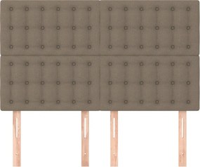 vidaXL Κεφαλάρι Κρεβατιού Μπεζ 144x5x118/128 εκ. Ύφασμα
