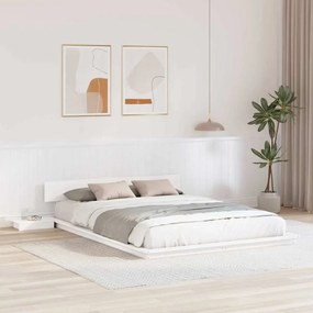 vidaXL Σκελετός Κρεβατιού Λευκό 150 x 200 cm ξύλο
