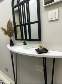 Stewehome Ημικυκλική οβάλ κονσόλα με πόδια 18x86x86 cm