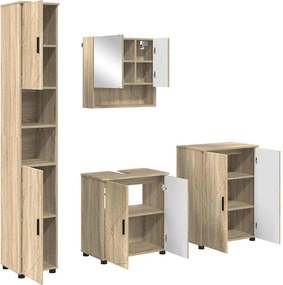 vidaXL Σετ Επίπλων Μπάνιου 4 τμχ. Δρύς Sonoma 61 x 35 x 64 εκ.