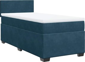 vidaXL Κρεβάτι Boxspring με Στρώμα Μπλε 80 x 200 εκ. Βελούδινο