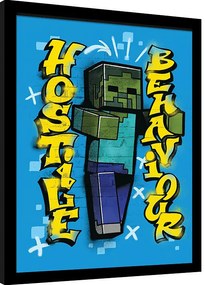 Κορνιζαρισμένη αφίσα Minecraft - Hostile Behaviour