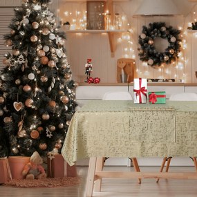 DAS HOME CHRISTMAS ΤΡΑΠΕΖΟΜΑΝΤΗΛΟ 140Χ220 0715 ΜΠΕΖ, ΧΡΥΣΟ