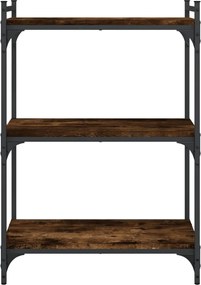 vidaXL Βιβλιοθήκη 3 Επιπέδων Καπνιστή Δρυς 60x30x86 εκ. Επεξεργ. Ξύλο