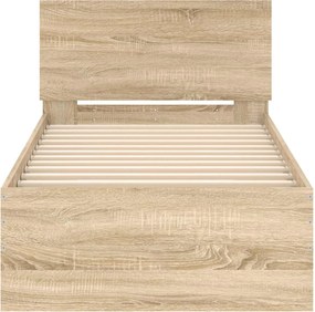 vidaXL Κρεβάτι με Κεφαλάρι Sonoma Δρυς 80 x 200 cm Επεξεργασμένο ξύλο