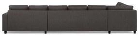 Γωνιακός Καναπές Scandinavian Choice C164, Γκρι, Μαύρο, 407x199x80cm, Πόδια: Πλαστική ύλη | Epipla1.gr