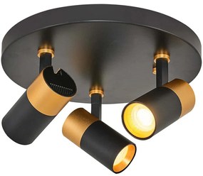 Φωτιστικό Οροφής - Σποτ 414LRC1638 Φ32x17cm 3xGU10 4,5W Black-Gold Opviq