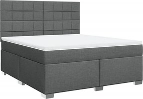 vidaXL Κρεβάτι Boxspring με Στρώμα Σκούρο Γκρι 180x200 εκ Υφασμάτιν