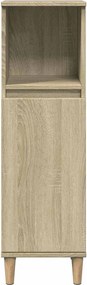 vidaXL Ντουλάπι Μπάνιου Sonoma Δρυς 30x30x100 εκ. Επεξεργασμένο Ξύλο