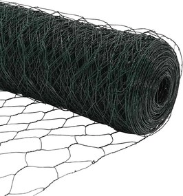 vidaXL Φράχτης Εξαγώνου Πράσινο 1,6 x 25 m PVC