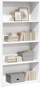 vidaXL Βιβλιοθήκη Λευκή 80x30x152 εκ. από Επεξεργασμένο Ξύλο