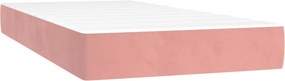 vidaXL Κρεβάτι Boxspring με Στρώμα Ροζ 80 x 200 εκ. Βελούδινο