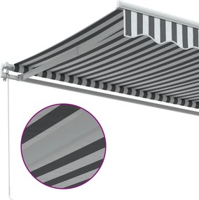 vidaXL Τέντα Πτυσσόμενη Χειροκίνητη Ανθρακί / Λευκή 600x350 εκ.